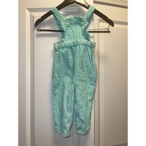 McKids Girls Vintage Overall Corduroy Pants, Teal, 24 Months Y2K